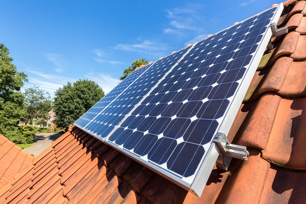 Close-up detail of solar panels on a Far North Queensland roof
